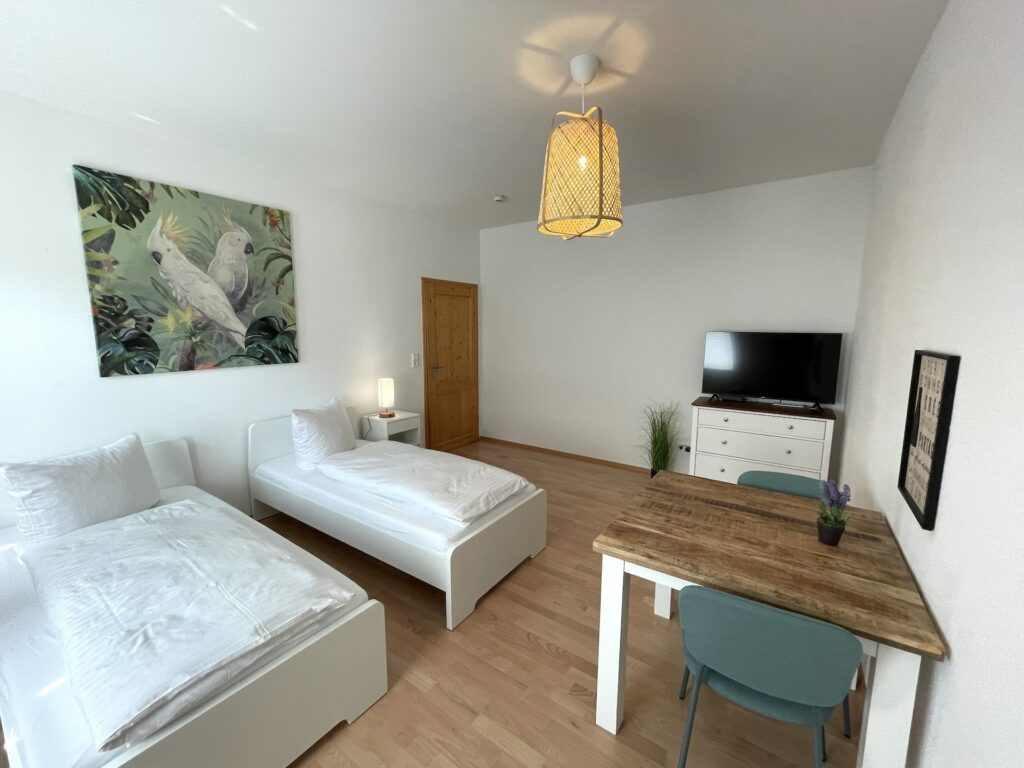 Ferienwohnung No. 5 Gästehaus Lehne - Blick zur Tür